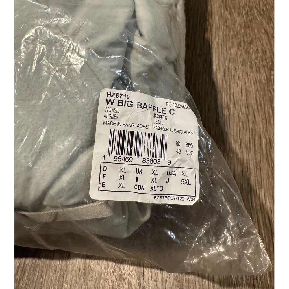 Adidas W Big Baffle Long Puffer Coat HZ5710 Gray Size XL NWT - Picture 2 of 4